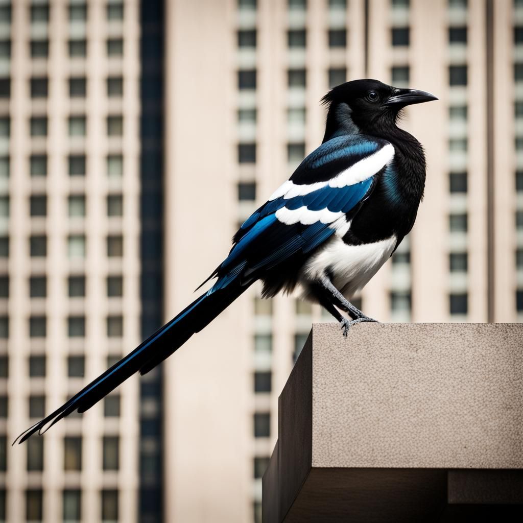 Magpie Bird near United Nations Building