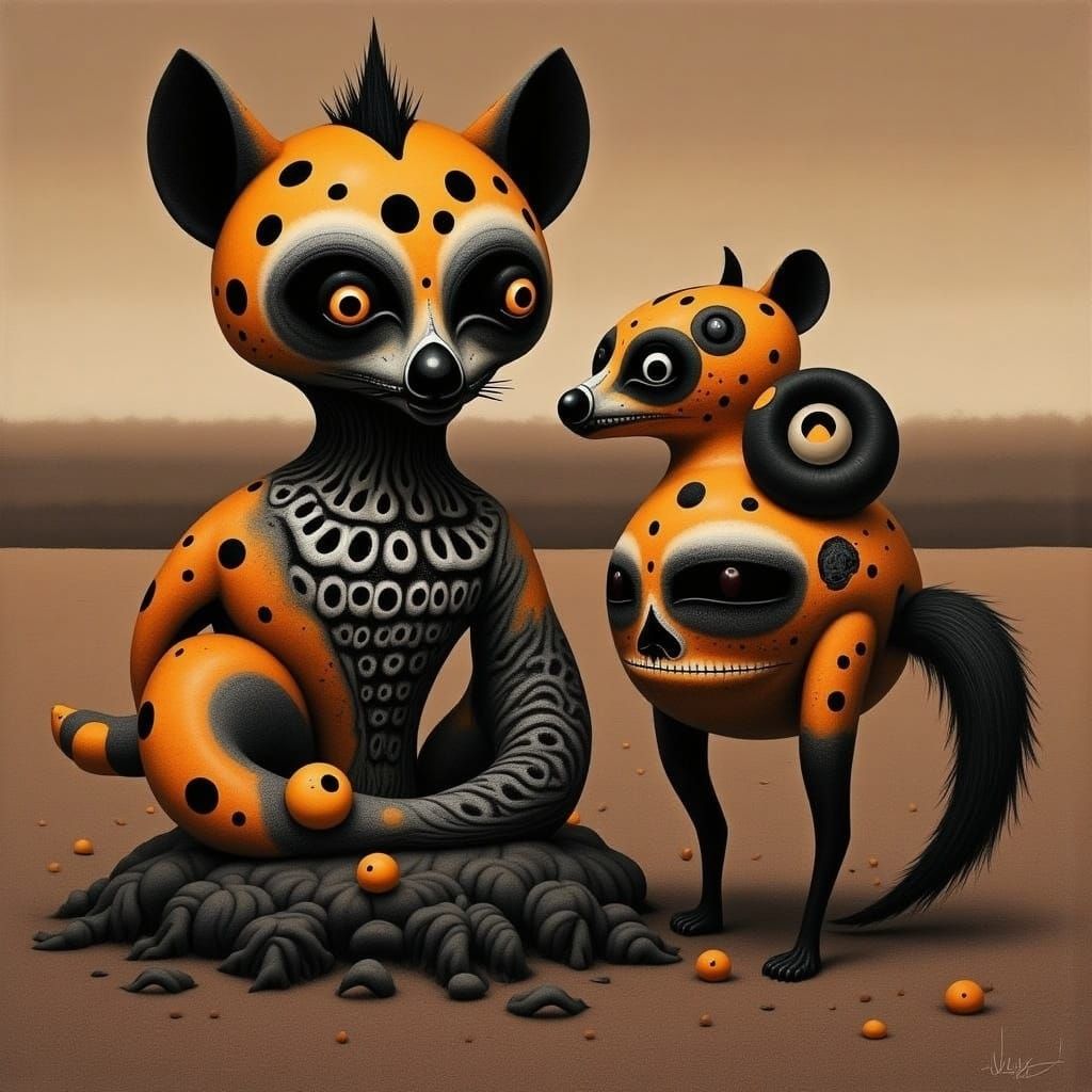 Golden Brown Spotted Hyena Portrait