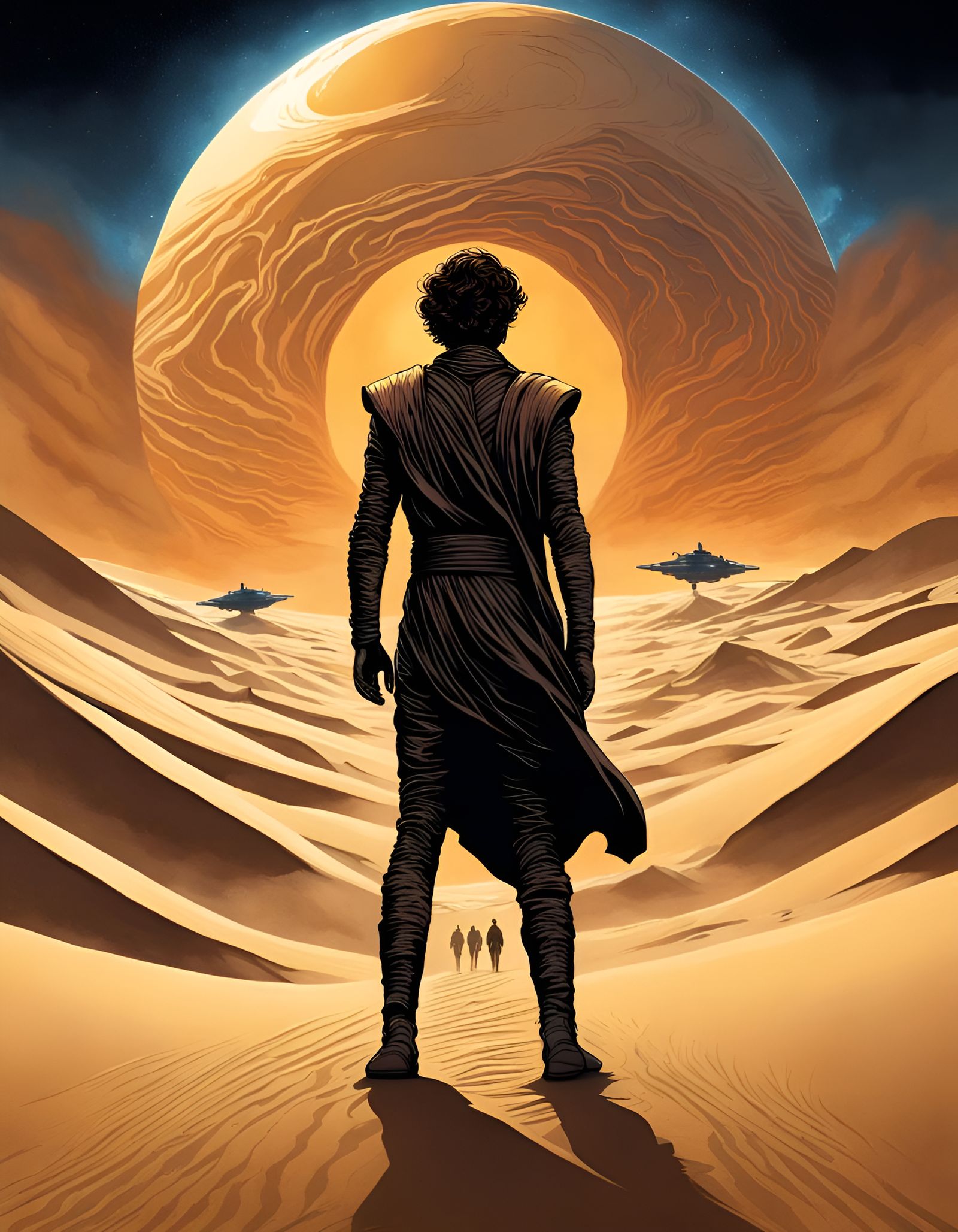 Dune Film Poster in Comic Book Art Style