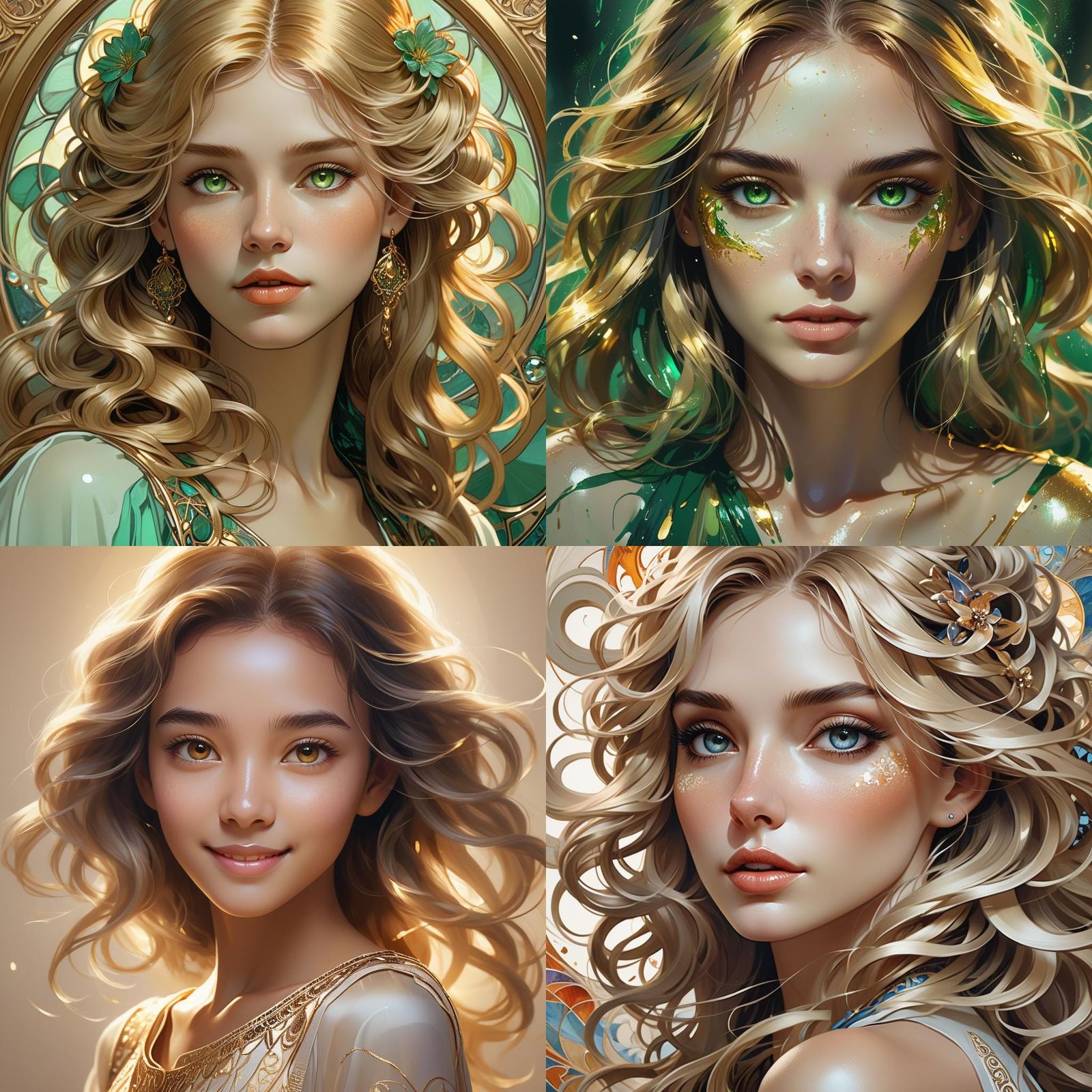 Beautiful Woman Portrait in Hyperdetailed Art Style