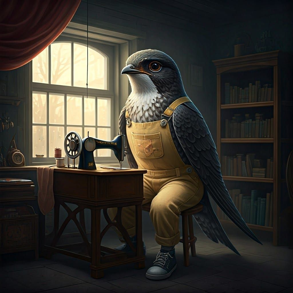 Anthropomorphic Swift Tailor at Sewing Machine