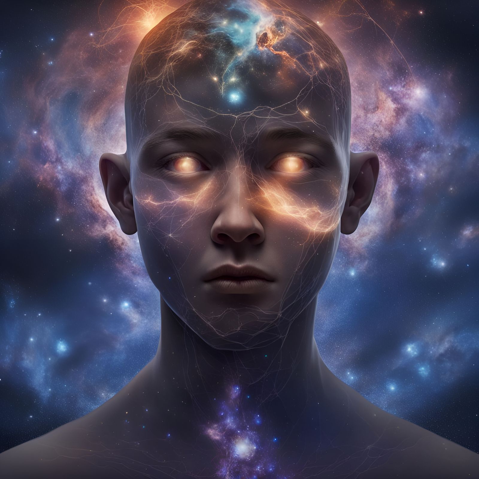 Galactic Visions: A Face Transformed into Epic Artwork