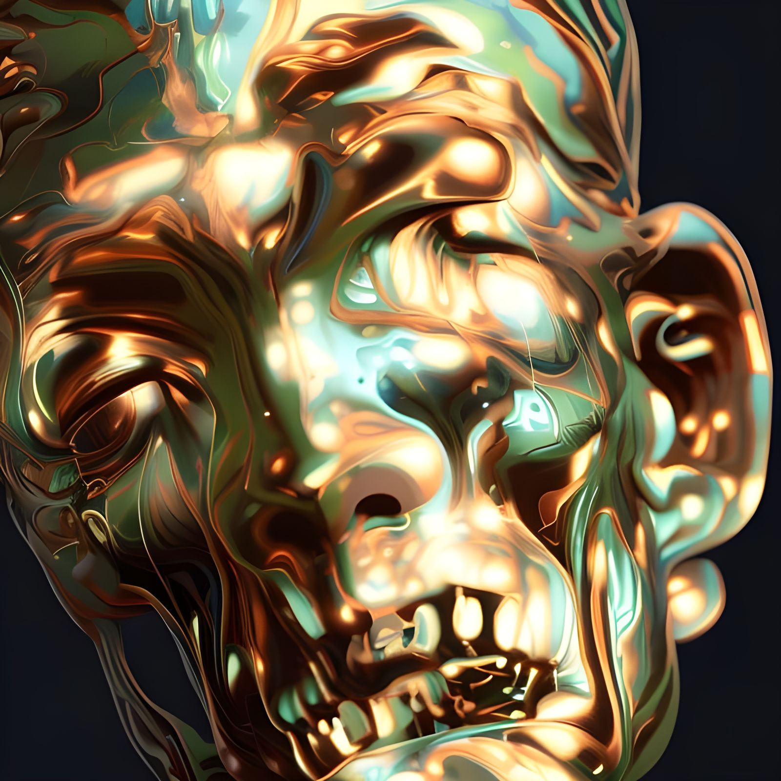 Deconstructed Brain in Industrial Style Painting