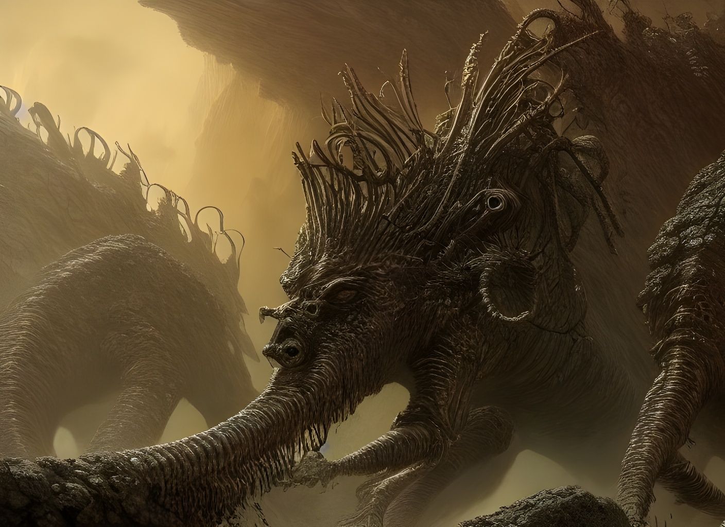 Prehistoric Battle of Man and Space Nephilim