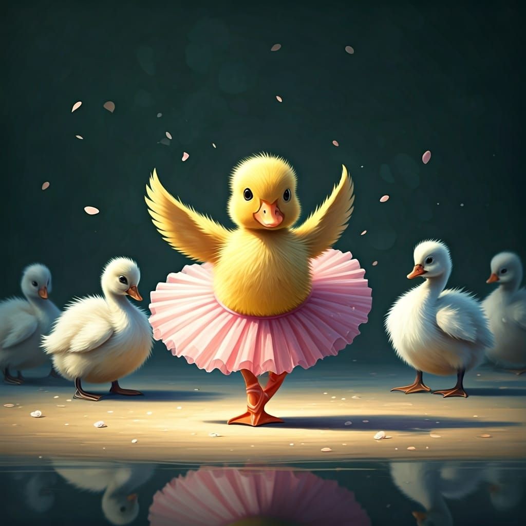 Duckling's Ballet: A Degas-Inspired Dance