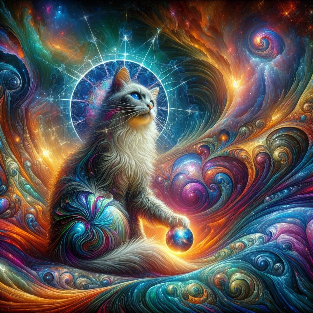 Magical Space Cat's Psychedelic Cosmic Journey
