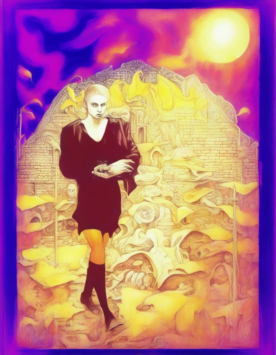 Gothic Graffiti Art in H.R. Giger Style