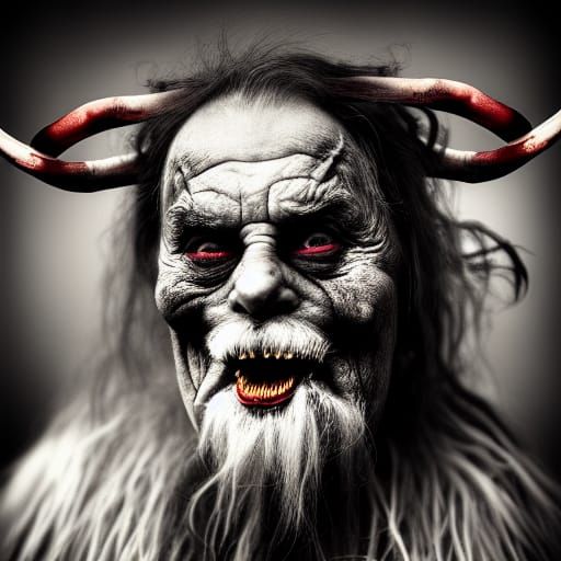Krampus School Portrait in Haunting Style