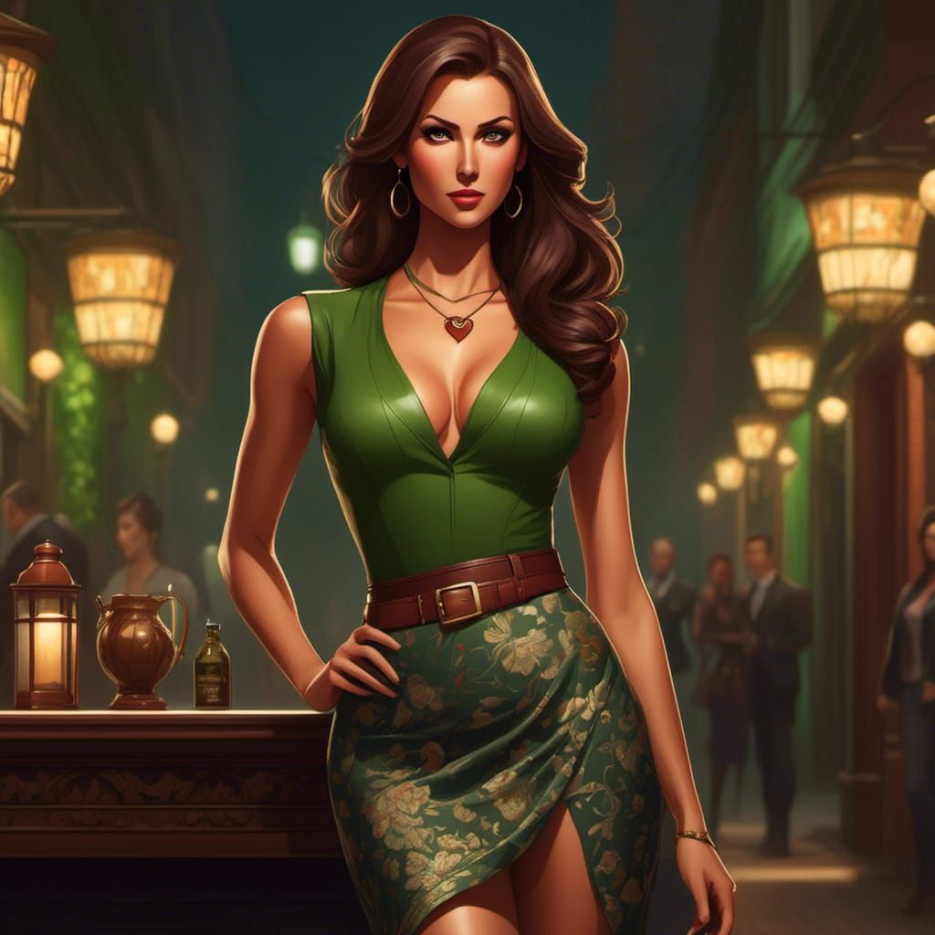 Portrait of a Woman with Hourglass Figure