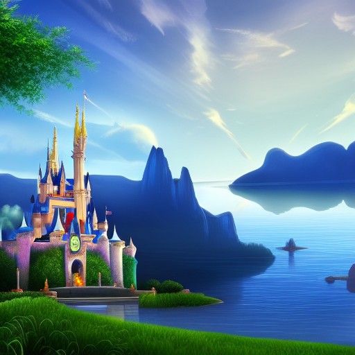 Disney Fairytale Castle in Golden Mountains