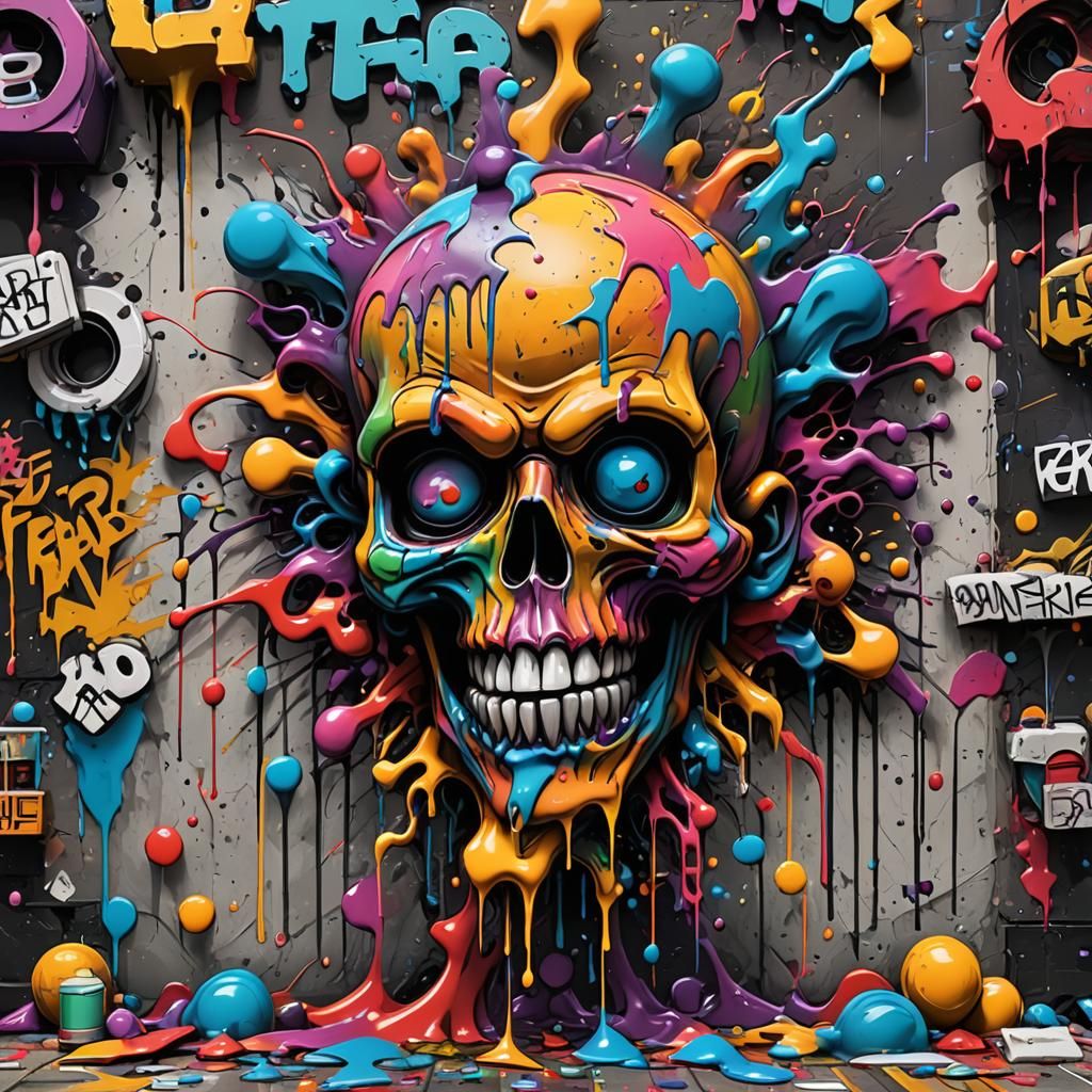Graffiti Art NFT in Colorful Polychromatic Style