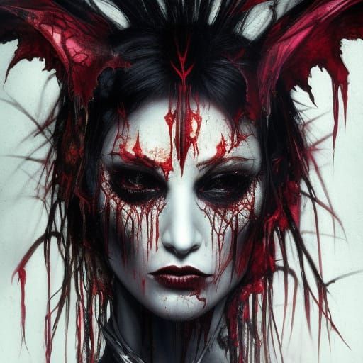 Demonic Elf Princess in Gothic Horror Style