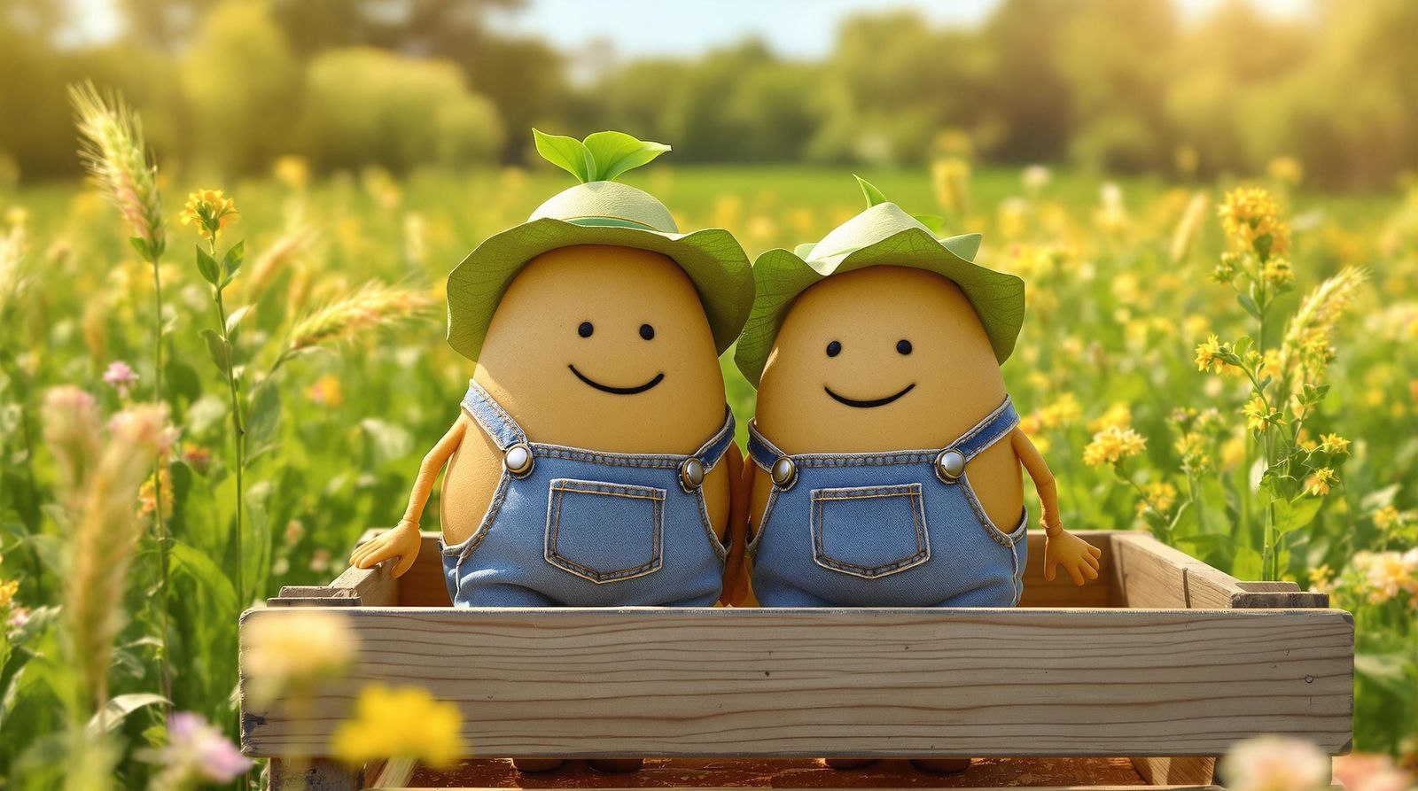 Cheerful Farm Potatoes in the Sun