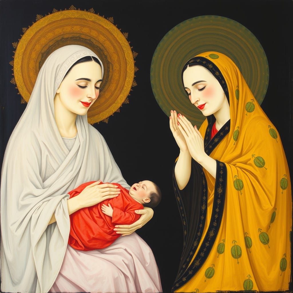 Divine Midwife in Baroque Kalighat Style