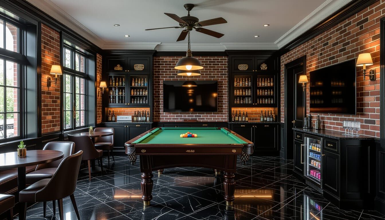 Victorian Billiards Room with Modern Amenities