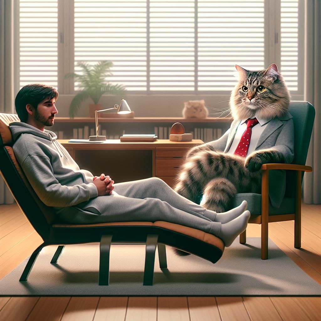 Cat Therapist Listens to Human Patient