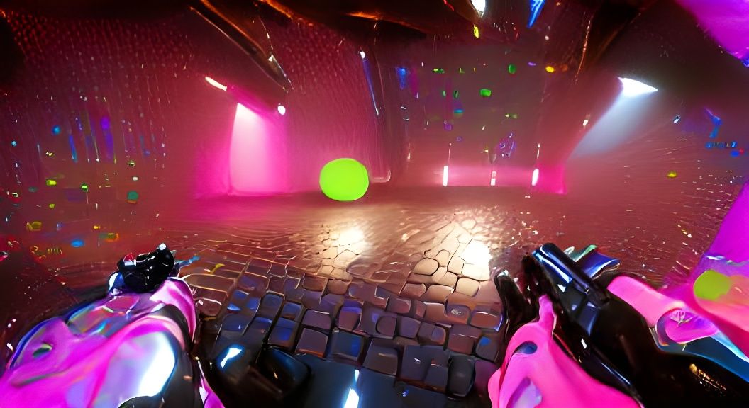 First Person Shooter Inside Neon Disco