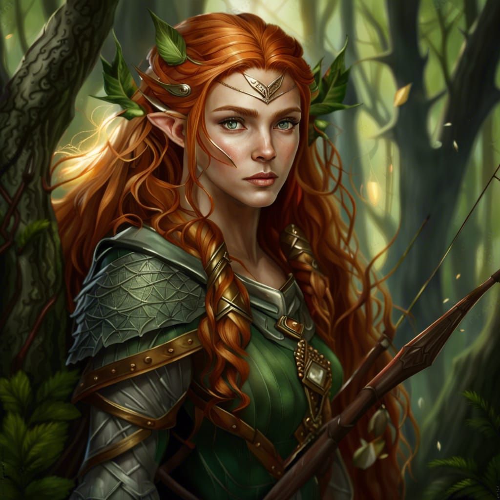 Elf Maiden in Mystical Forest: Hyperrealistic Portrait
