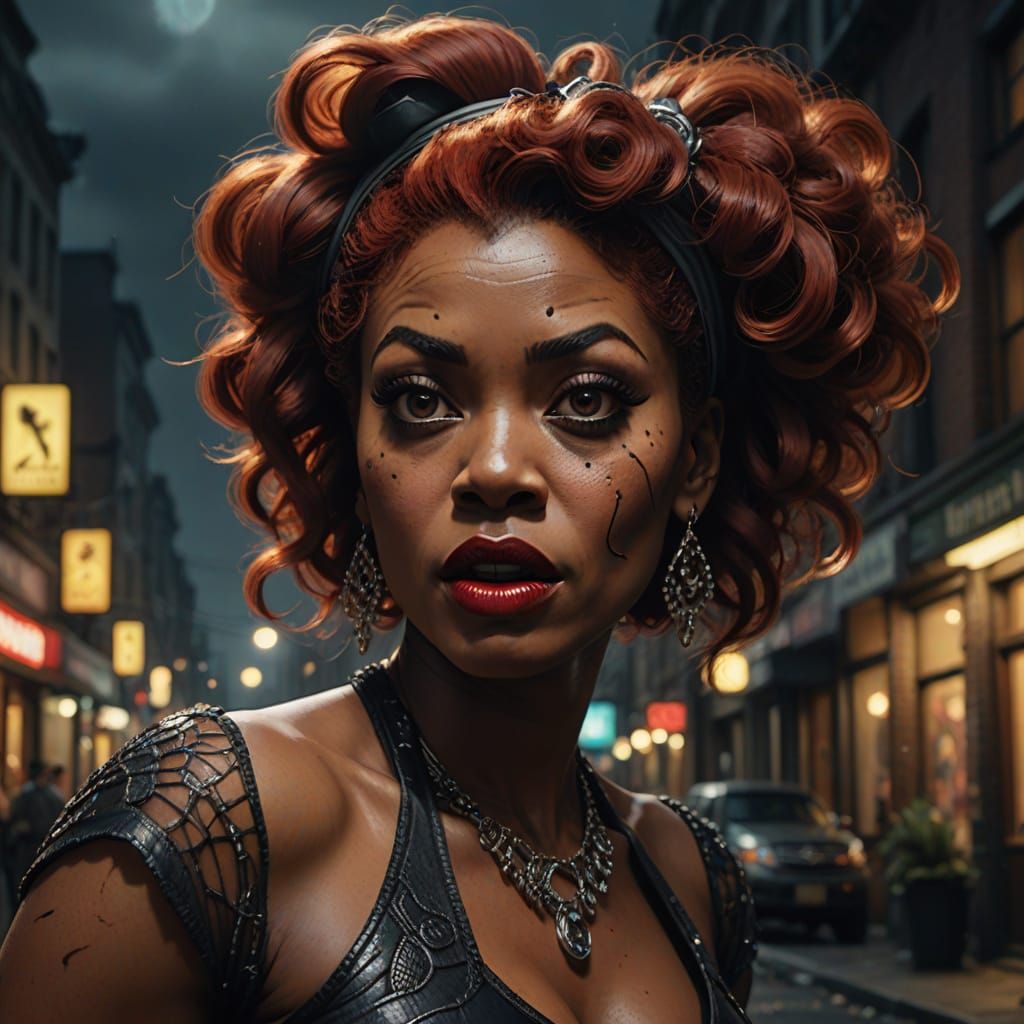 Redhead Zombie Dancer Pin Up Poster