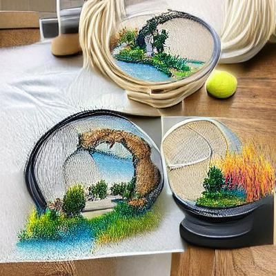 Landscape Embroidery Hoop Art