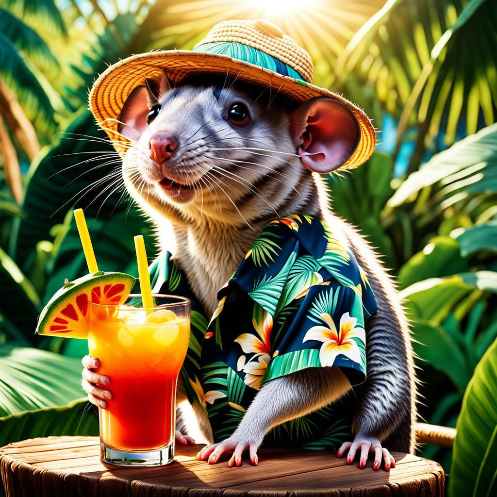 Rat on Vacation: A 3D Digital Art Piece