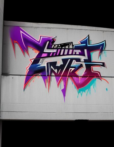 Graffiti Street Art Logo on Brick Wall