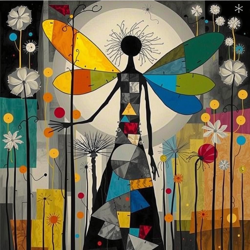 Gothic Geometric Fairy in Dada Photogram Style