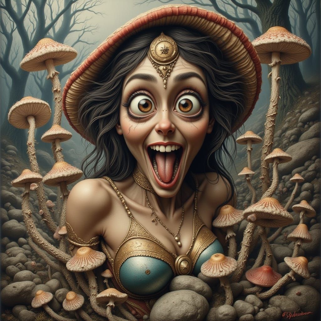 Wonder Woman Encounters a Psychedelic Mushroom