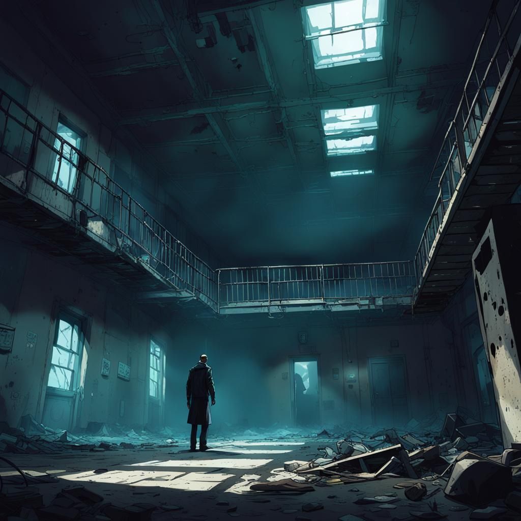 Eerie Abandoned Asylum Concept Art in Dark Realism
