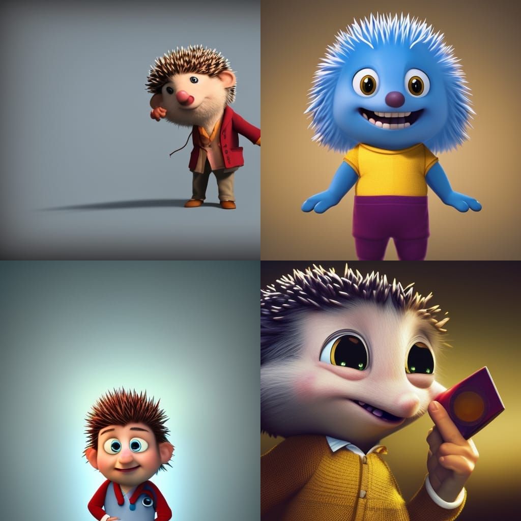 Happy Hedgehog Doctor from Ukraine in 3D Style