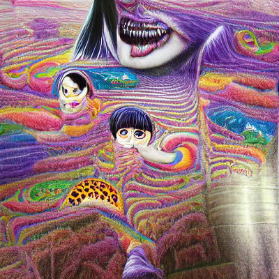 Lisa Frank Meets Junji Ito: A Grotesque Fusion