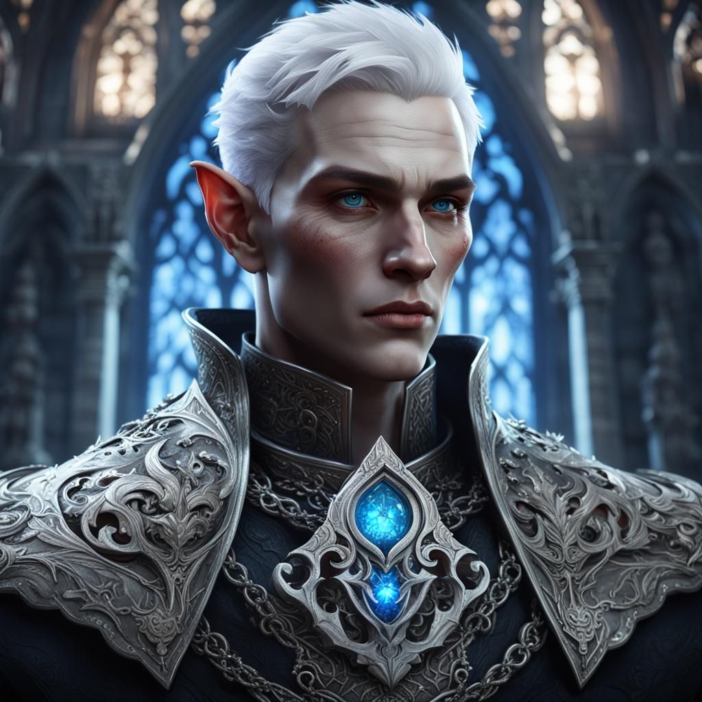 Elven Necromancer Concept Art in Dark Fantasy Style