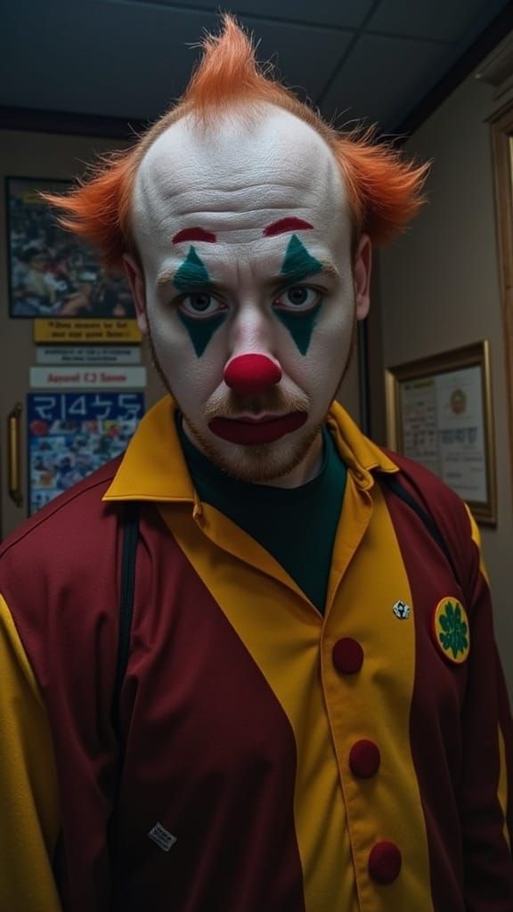 Sad Clown Villain Behind Diamond Eyes