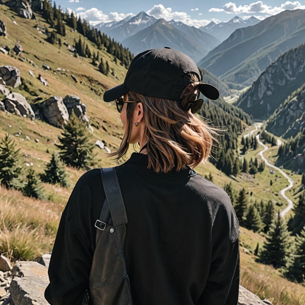 Rocker Girl Captured in the Mountains