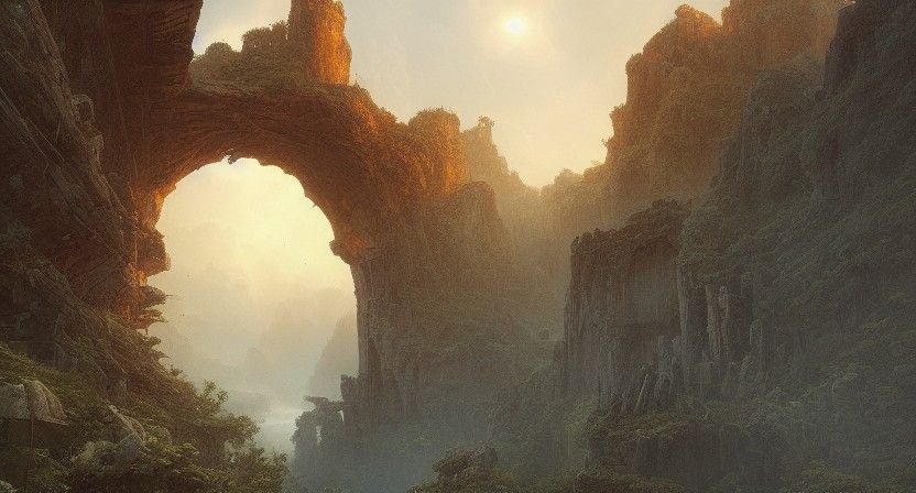 Dimensional Rift: Detailed Fantasy Landscape