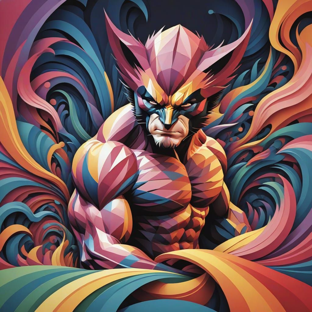 Wolverine Abstract Fractal Vector Art