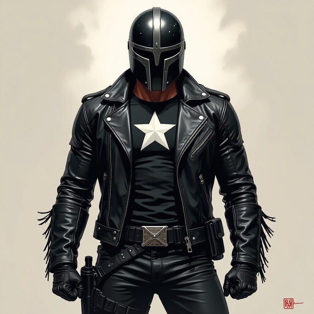 Imposing Gladiator in Comic Book Style Illustration