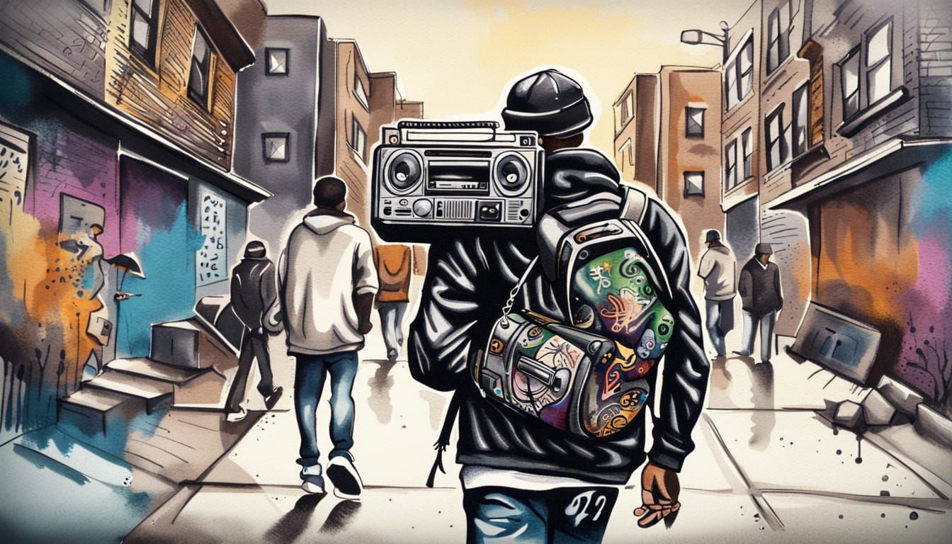 Harlem Street Art: Man with Ghetto-Blaster