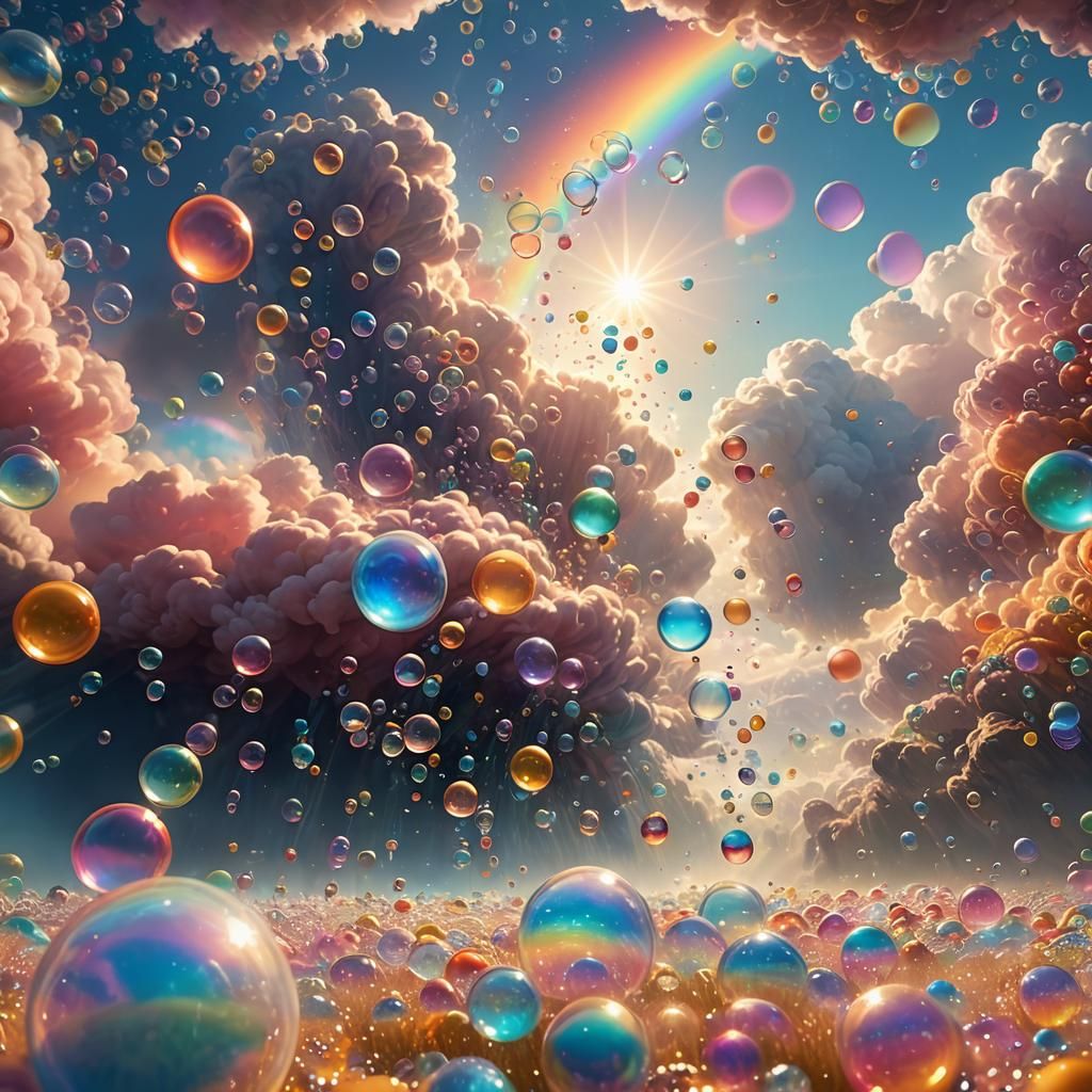 Rainbow Bubbles in Epic Digital Matte Painting