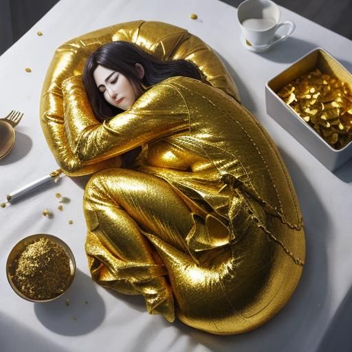 Golden Slumber: Hyperreal High Definition Image