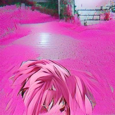 Vibrant Pink Anime Character