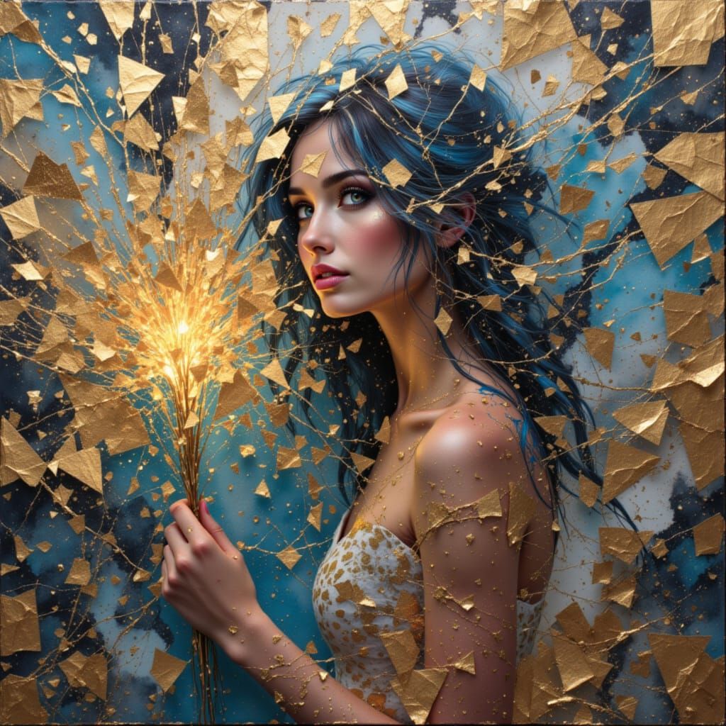 Explosive Black and Gold Fireworks Display