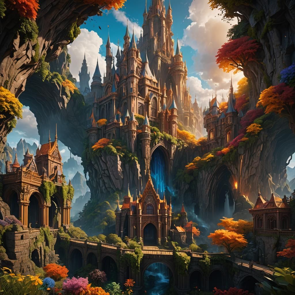 Rainbow Phoenix Digital Painting in Fantasy Art Style