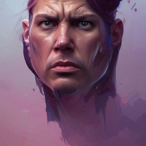 Hyperdetailed Grimace Portrait in Art Nouveau Style