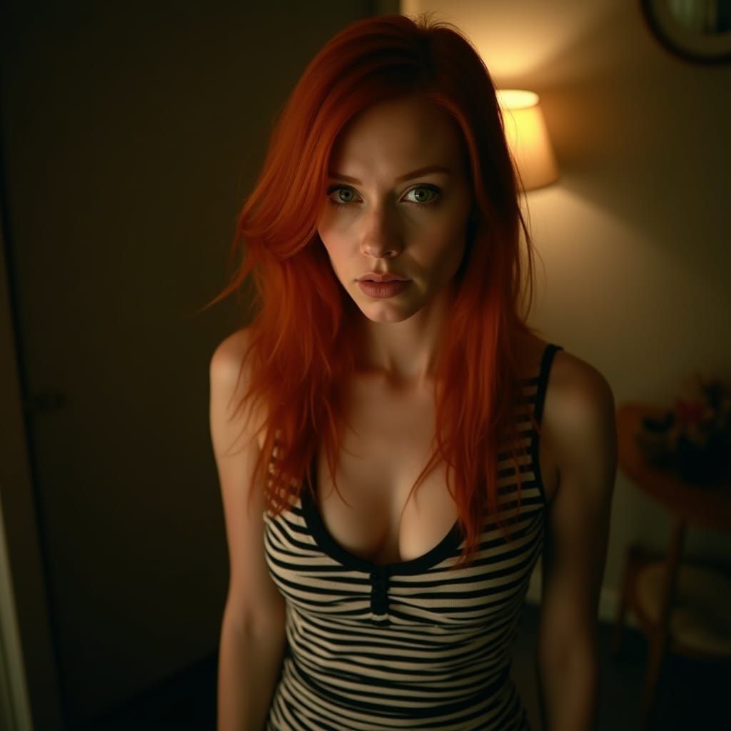 Red-Haired Woman Portrait in Cinematic Style