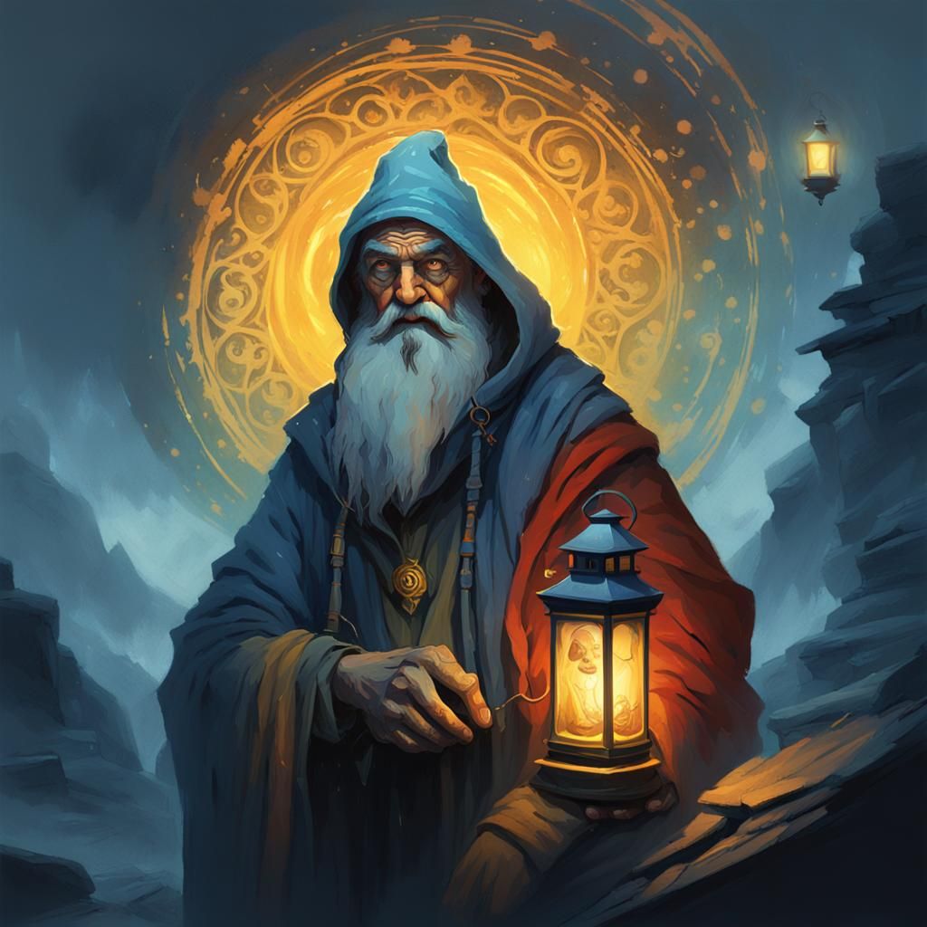 Mystical Hermit Portrait in Greg Rutkowski Style