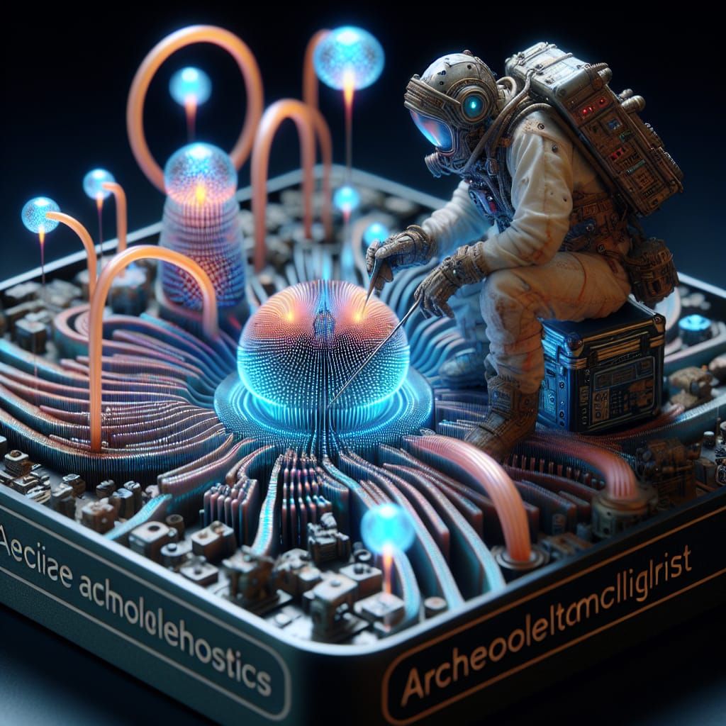 Archaeometallurgist Working on Stellar Circuits in Aetherpun...