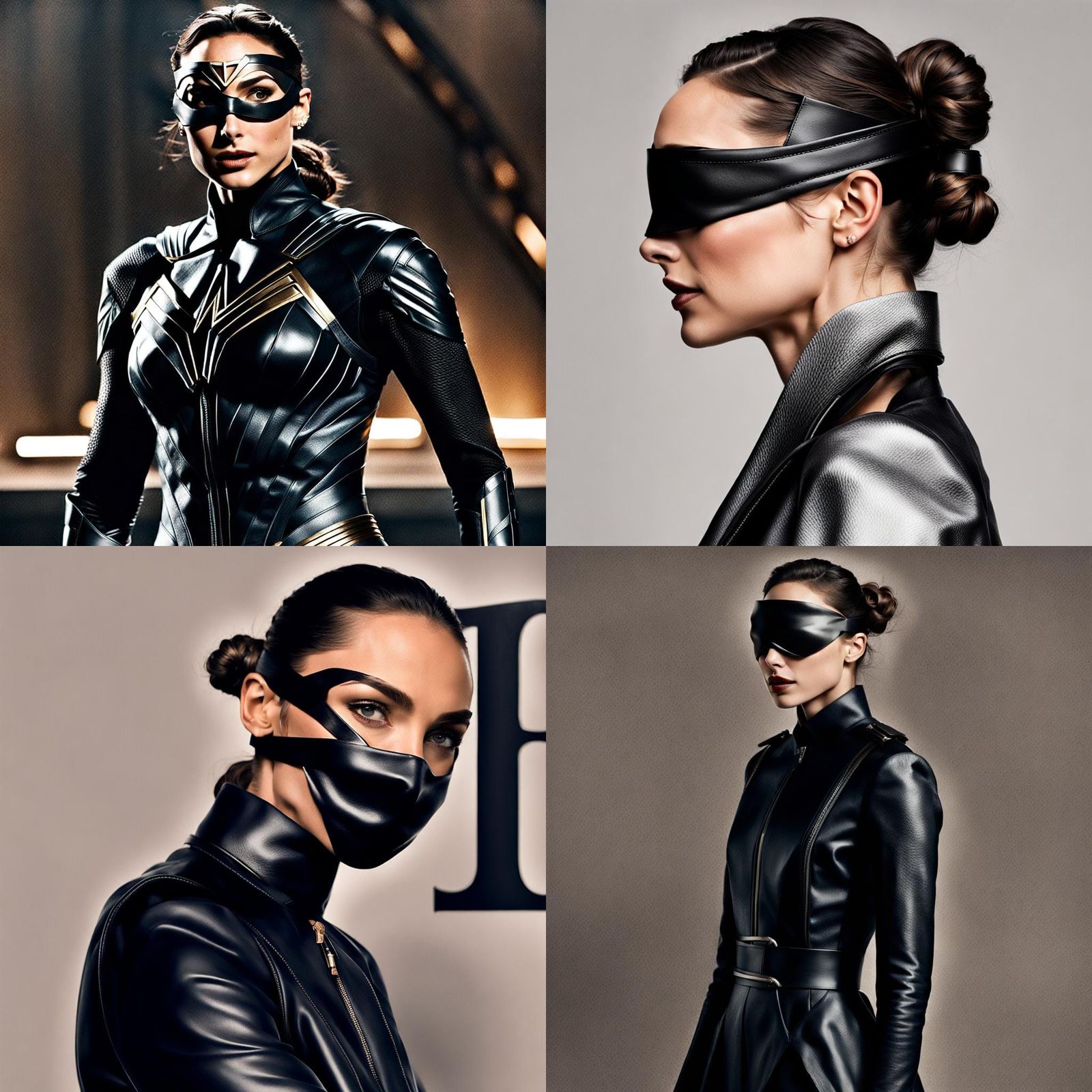 Gal Gadot Portrait with Leather Blindfold