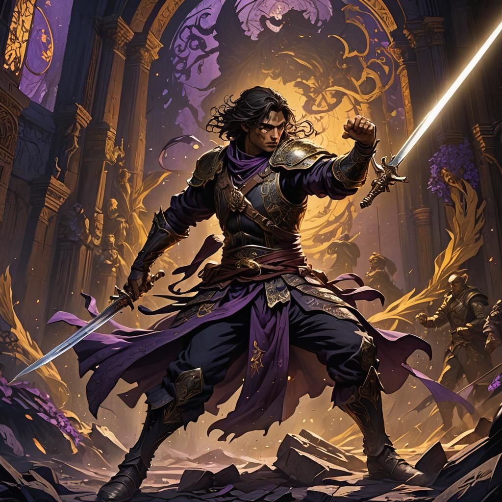 Cid Kagenou Fighting in Shadows: Art Nouveau Style