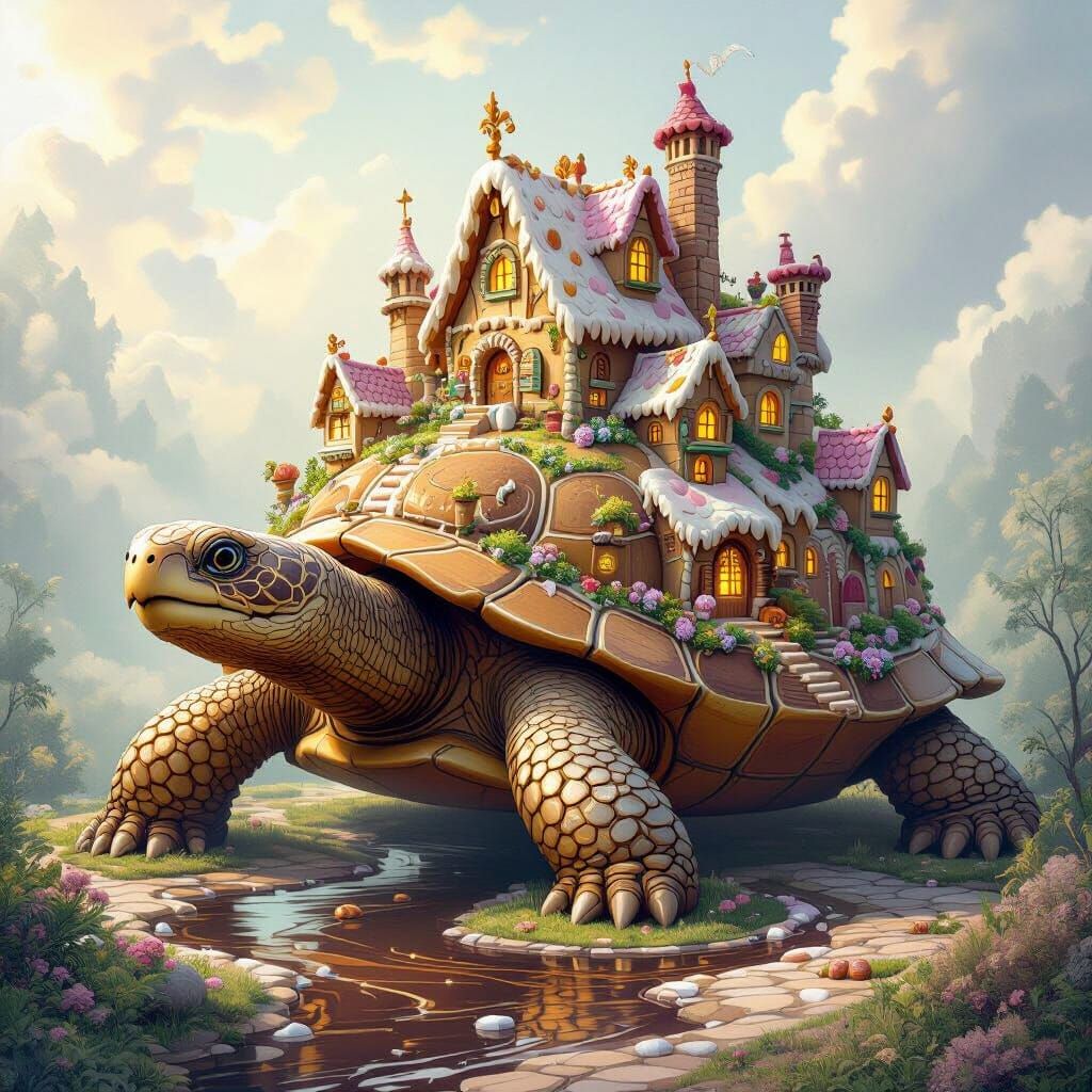 Fairytale Village on Giant Tortoise Back